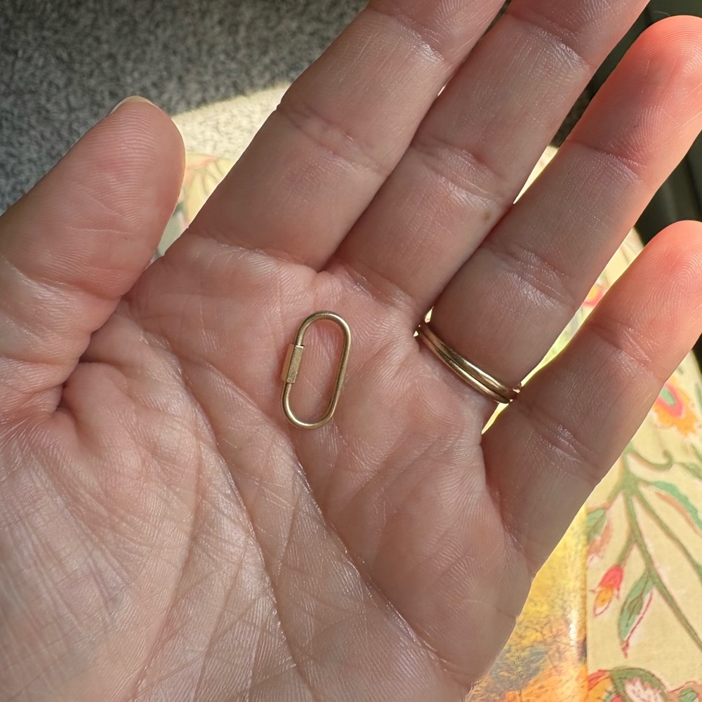 14k Gold Carabiner Necklace Clasp - Picture 2 of 5